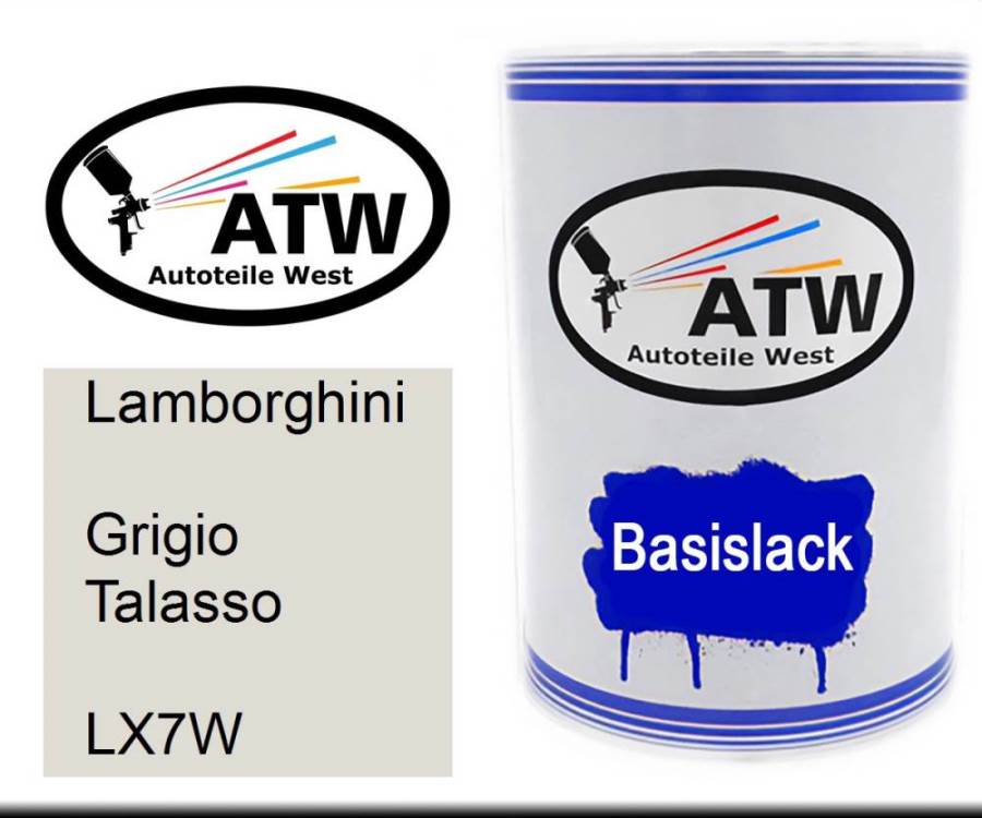 Lamborghini, Grigio Talasso, LX7W: 500ml Lackdose, von ATW Autoteile West.